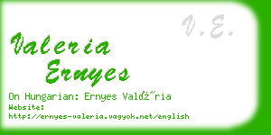 valeria ernyes business card